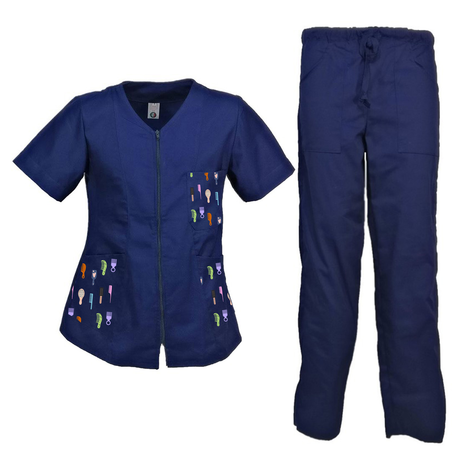 Divisa da Lavoro Donna Estetista Camice e Pantaloni Personalizzabili con Logo